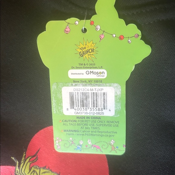 Grinch Pet Hoodie NWT, size medium , I ❤️ Being Grinchy 
Black and Red - Picture 9 of 10